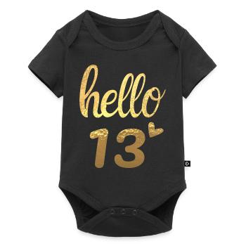 Hello 13 gold - Baby Premium short-sleeve bodysuit - black - Front