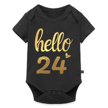 Hello 24 gold - Baby Premium short-sleeve bodysuit - black - Front