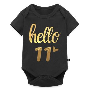 Hello 11 doré - Body à manches courtes Premium Bébé - noir - Devant