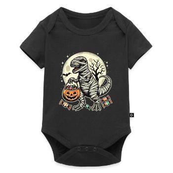Funny T-Rex Mummy Loves Candy - Baby Premium short-sleeve bodysuit - black - Front
