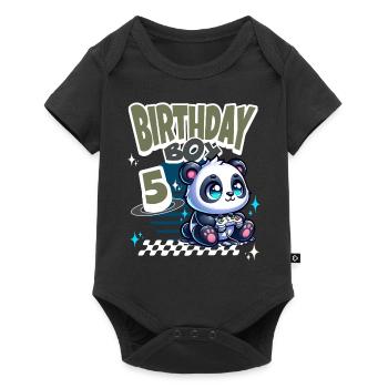 5ème anniversaire Enfants Anniversaire Gaming Panda - Body à manches courtes Premium Bébé - noir - Devant
