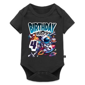 Astronaute 4e anniversaire Espace - Body à manches courtes Premium Bébé - noir - Devant