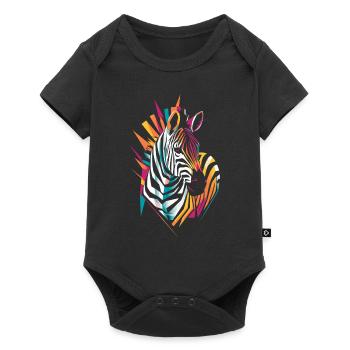 Colorful Zebra Artwork Illustration - Baby Premium short-sleeve bodysuit - black - Front
