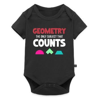 Geometry is the only subject that counts funny - Baby Premium short-sleeve bodysuit - black - Front