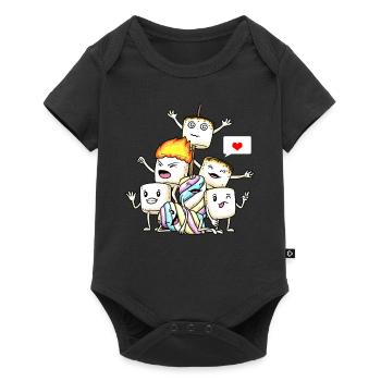 Guimauves drôles - Body à manches courtes Premium Bébé - noir - Devant