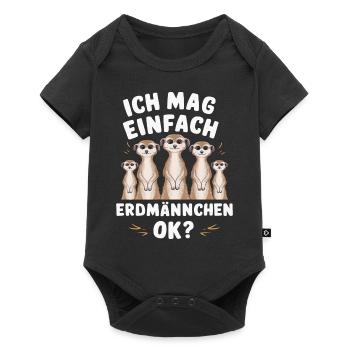 Erdmännchen Scharrtier Tier - Baby Premium Kurzarmbody - Schwarz - Vorne