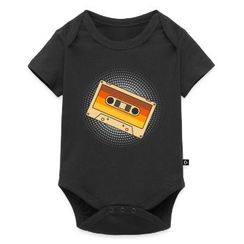 Old School Kassette Musik Retro Design - Baby Premium Kurzarmbody - Schwarz - Vorne