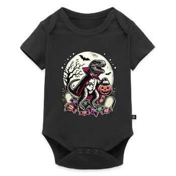 Drôle T-Rex vampire menteur bonbons - Body à manches courtes Premium Bébé - noir - Devant