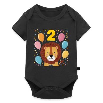 2ème anniversaire Leo Fête d’anniversaire des enfants - Body à manches courtes Premium Bébé - noir - Devant