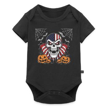 Halloween Squelette Effrayant Effrayant Horreur Fête - Body à manches courtes Premium Bébé - noir - Devant
