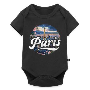 France Paris Tour Eiffel France Drapeau - Body à manches courtes Premium Bébé - noir - Devant