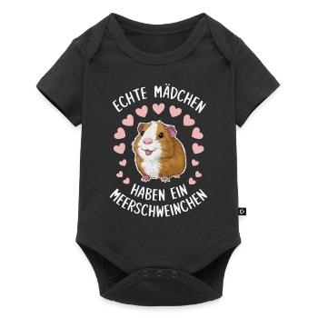 Meerschweinchen Kurzhaar Langhaar Crested Hunde - Baby Premium Kurzarmbody - Schwarz - Vorne