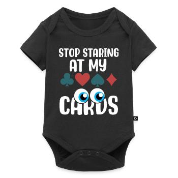 Hör auf, meine Karten anzustarren.png - Baby Premium Kurzarmbody - Schwarz - Vorne