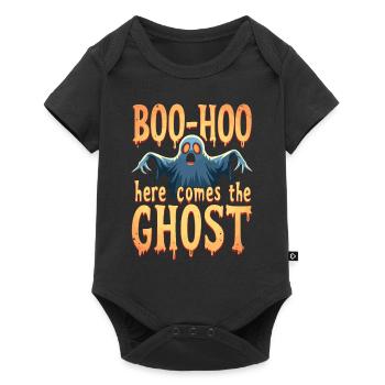 Halloween Geist Gespenst - Baby Premium Kurzarmbody - Schwarz - Vorne