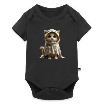 Cute Ghost Kitten - Halloween Disguise - Baby Premium short-sleeve bodysuit - black - Front