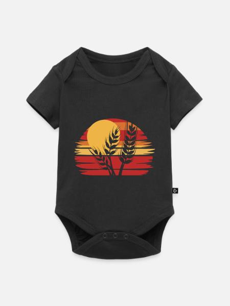 Weizen - Baby Premium Kurzarmbody - Schwarz