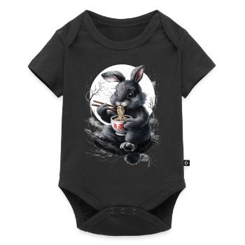 Hase - Baby Premium Kurzarmbody - Schwarz - Vorne