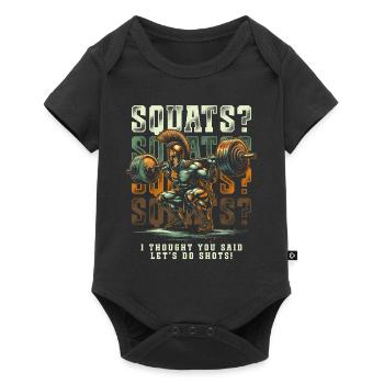 Leg Training Legs Workout Bodybuilder Squats? - Baby Premium short-sleeve bodysuit - black - Front