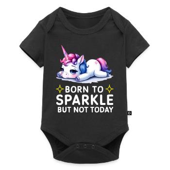 Born to Sparkle but Not Today Unicorn - Baby Premium short-sleeve bodysuit - black - Front