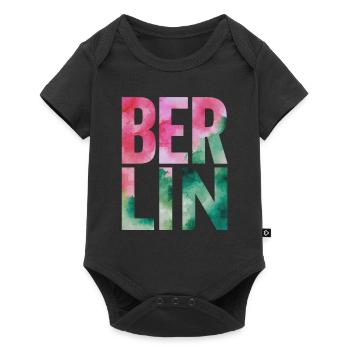 Lettrage aquarelle souvenir de Berlin - Body à manches courtes Premium Bébé - noir - Devant