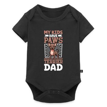Terrier américain sans poils papa - Body à manches courtes Premium Bébé - noir - Devant