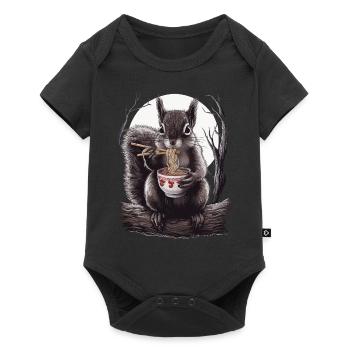 Eichhörnchen - Baby Premium Kurzarmbody - Schwarz - Vorne