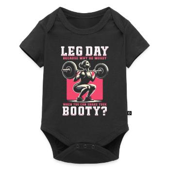 Entraînement des jambes Entraînement des jambes Bodybuilder - Body à manches courtes Premium Bébé - noir - Devant