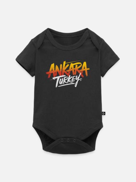 Ankara Turkey Souvenir - Baby Premium Kurzarmbody - Schwarz
