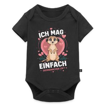 Erdmännchen Scharrtier Tier - Baby Premium Kurzarmbody - Schwarz - Vorne