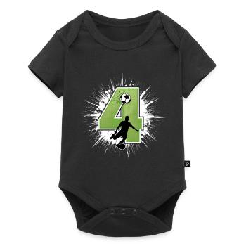 4ème anniversaire 4 ans de football Joueur de football - Body à manches courtes Premium Bébé - noir - Devant