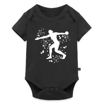 Diskuswerfer Colorsplash Diskuswurf - Baby Premium Kurzarmbody - Schwarz - Vorne