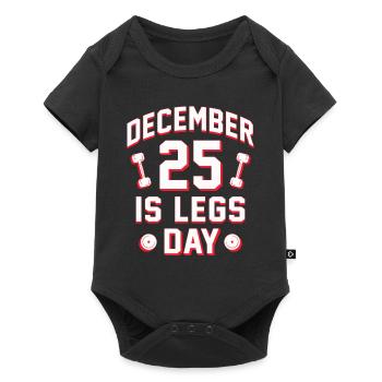 Leg Training Bodybuilder December 25 Is Leg Day - Baby Premium short-sleeve bodysuit - black - Front