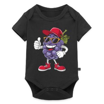 Trauben - Baby Premium Kurzarmbody - Schwarz - Vorne