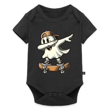 Skateboaring Dabbing Ghost Skateboard Dab - Baby Premium short-sleeve bodysuit - black - Front