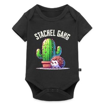 Stachel Gang Igel Kaktus - Baby Premium Kurzarmbody - Schwarz - Vorne