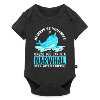 Mer de narval Mignon amoureux du narwhaler - Body à manches courtes Premium Bébé - noir - Devant