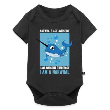 Mer de narval Mignon amoureux du narwhaler - Body à manches courtes Premium Bébé - noir - Devant