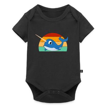 Mer de narval Mignon amoureux du narwhaler - Body à manches courtes Premium Bébé - noir - Devant