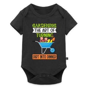 Funny Garden Lovers Vegetables Hobby Gardeners - Baby Premium short-sleeve bodysuit - black - Front