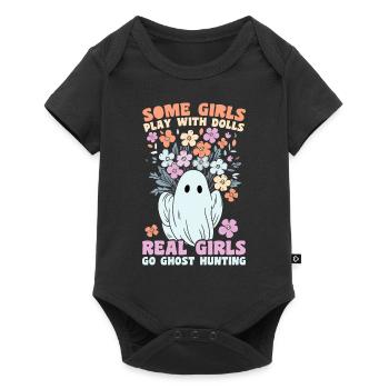 Girls Go Ghost Hunting Paranormal Adventure Ghost - Body à manches courtes Premium Bébé - noir - Devant