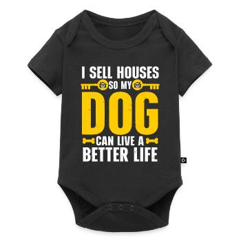Je vends des maisons pour que mon chien puisse vivre une vie meilleure - Body à manches courtes Premium Bébé - noir - Devant
