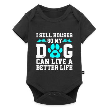Je vends des maisons pour que mon chien puisse vivre une vie meilleure - Body à manches courtes Premium Bébé - noir - Devant