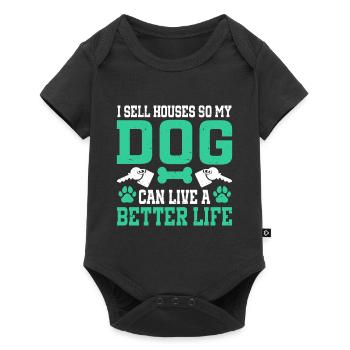 Je vends des maisons pour que mon chien puisse vivre une vie meilleure - Body à manches courtes Premium Bébé - noir - Devant