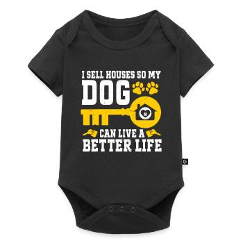 Je vends des maisons pour que mon chien puisse vivre une vie meilleure - Body à manches courtes Premium Bébé - noir - Devant