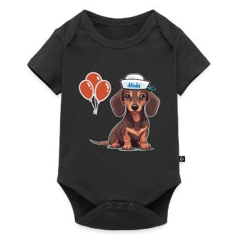 Dackel Matrose Geburtstag Geburtstagsgeschenk Hund - Baby Premium Kurzarmbody - Schwarz - Vorne