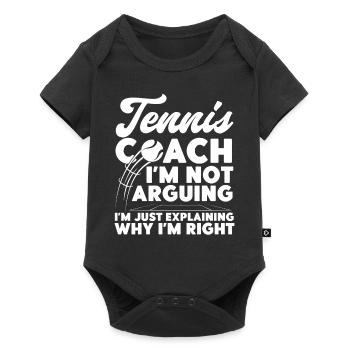 Drôle de joueur de tennis Raquette Tennis - Body à manches courtes Premium Bébé - noir - Devant