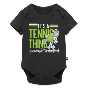 Funny Tennis Player Racket It's A - Baby Premium Kurzarmbody - Schwarz - Vorne