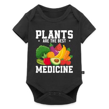 Les plantes sont le meilleur remède - Body à manches courtes Premium Bébé - noir - Devant