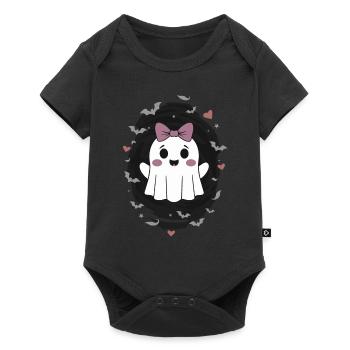 Cute Ghost with Bats - Baby Premium short-sleeve bodysuit - black - Front