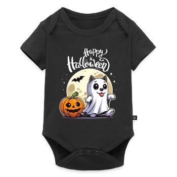 Halloween Cat Full Moon Pumpkin Ghost Kids - Baby Premium short-sleeve bodysuit - black - Front